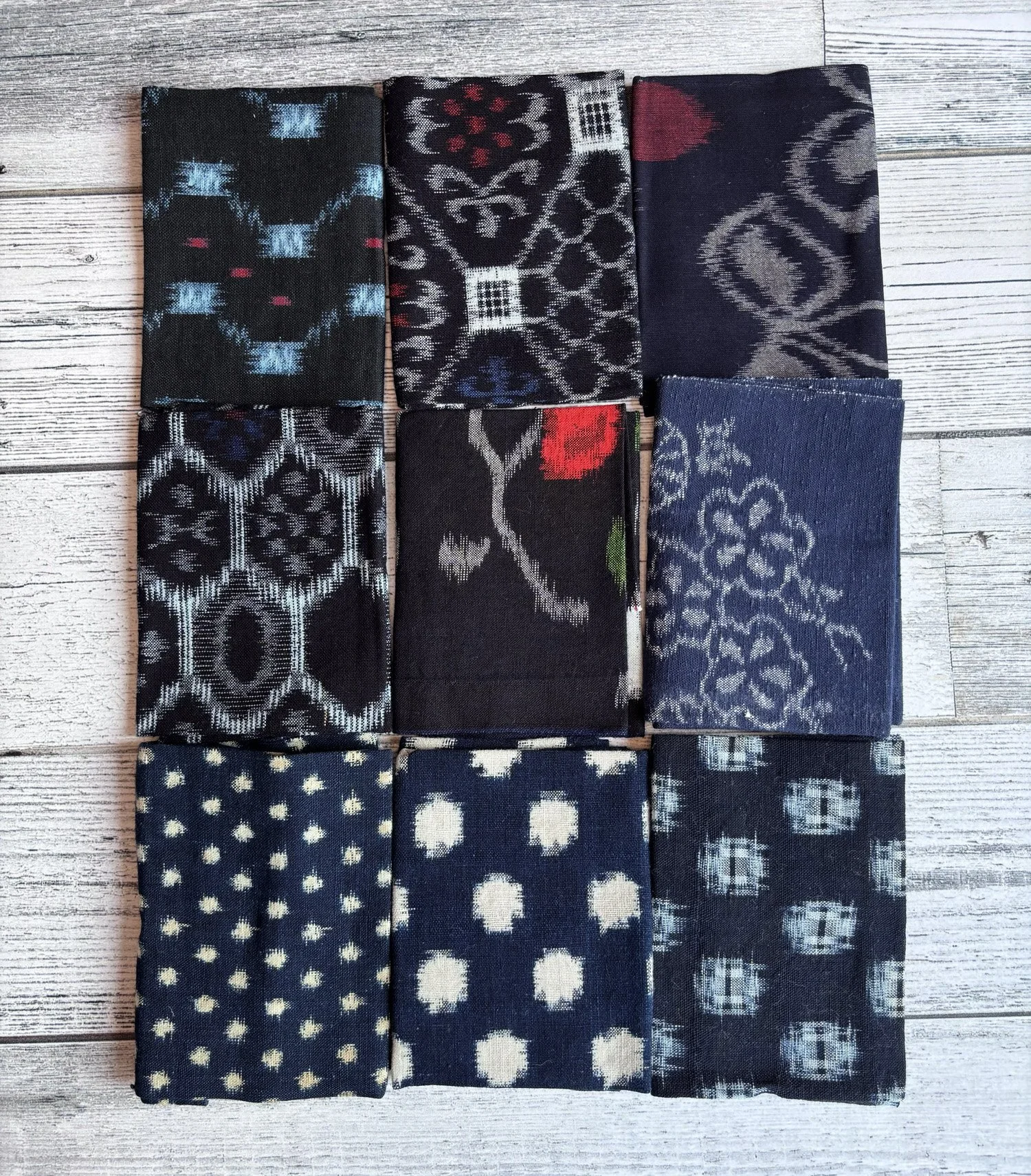 NEW Vintage Japanese textiles pack - small kasuri, large or colour